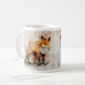 Mug Portrait d'aquarelle Red Fox 04 (Devant gauche)
