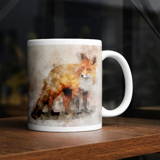 Mug Portrait d'aquarelle Red Fox 04