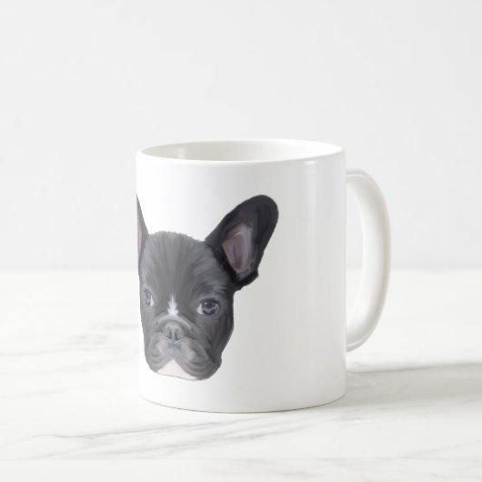 Mug Portrait d'art de Bulldog en France (Devant droit)