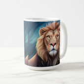 Mug Portrait d'art numérique de Lion-56556 (Devant droit)
