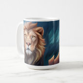 Mug Portrait d'art numérique de Lion-56556 (Devant gauche)