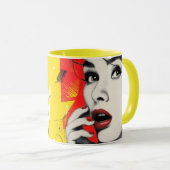 Mug Portrait d'art pop double (Devant droit)