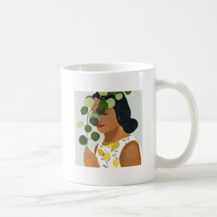Mug Portrait de botanique - femme avec la verdure