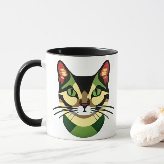 Mug Portrait de chat Camouflage (Avec donut)