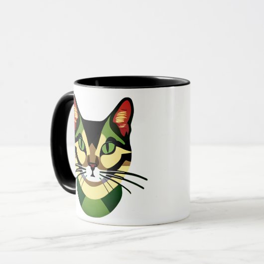 Mug Portrait de chat Camouflage (Devant gauche)