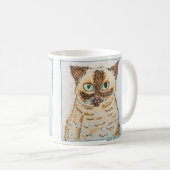 Mug Portrait de Chat Fantaisiste Coloré (Devant droit)