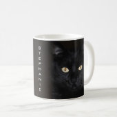 Mug Portrait de chat noir (Devant droit)