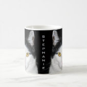 Mug Portrait de chat noir et blanc (Centre)