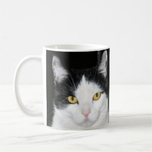 Mug Portrait de chat noir et blanc