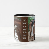 Mug Portrait de cheval avec nom (Centre)