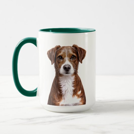 Mug Portrait de chien brun (Gauche)