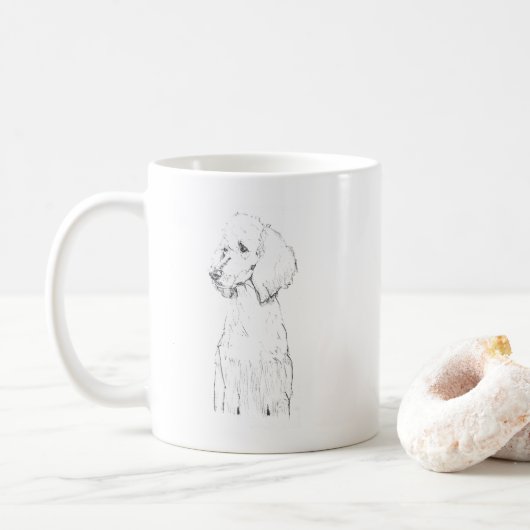 Mug Portrait de chien caniche standard  (Avec donut)