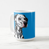 Mug Portrait de chien dalmate sur fond bleu (Devant gauche)