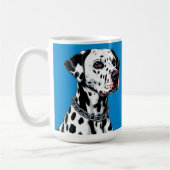 Mug Portrait de chien dalmate sur fond bleu (Gauche)
