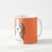 Mug Portrait de chien marron et blanc mignon (Devant droit)
