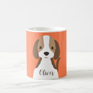 Mug Portrait de chien marron et blanc mignon