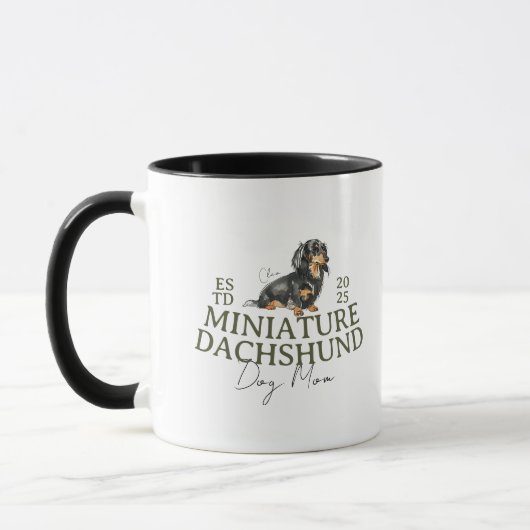 Mug Portrait de chien personnalisé Maman Chien Miniatu (Gauche)