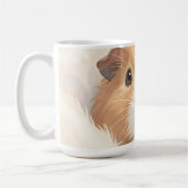 Mug Portrait de Cochon d'Inde Mignon et Fluffy (Gauche)