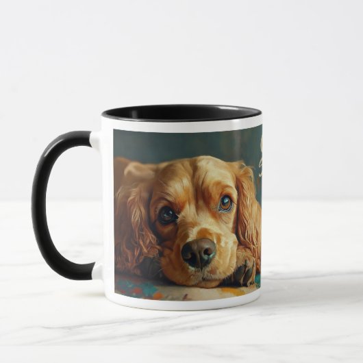 Mug Portrait de Cocker Spaniel Américain Buff (Gauche)