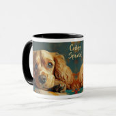 Mug Portrait de Cocker Spaniel Américain Buff (Devant gauche)
