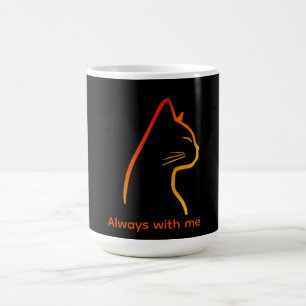 Mug Portrait de compagnie animalier en art linéaire mi