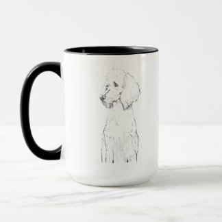 Mug Portrait de compagnie de chien caniche standard