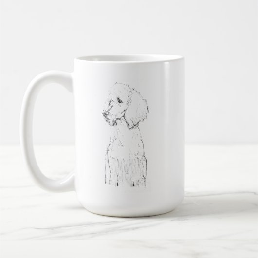 Mug Portrait de compagnie de chien caniche standard (Gauche)