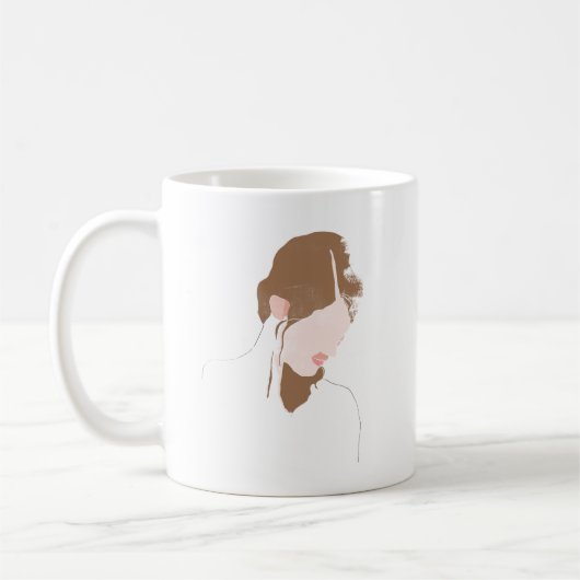 Mug Portrait de contours moderne (Gauche)