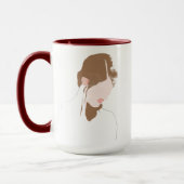 Mug Portrait de contours moderne (Gauche)