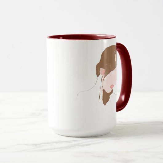 Mug Portrait de contours moderne (Devant droit)