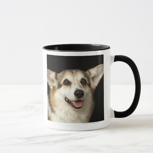 Mug Portrait de corgi noir, brun et blanc (Droite)