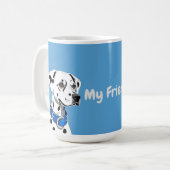 Mug Portrait de Dalmatien avec collier bleu (Devant gauche)