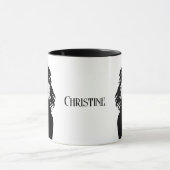 Mug Portrait de déesse gothique Art original Noir Blan (Centre)