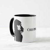 Mug Portrait de déesse gothique Art original Noir Blan (Devant gauche)