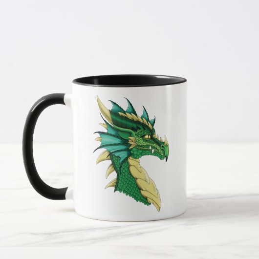 Mug Portrait de dragon vert (Gauche)