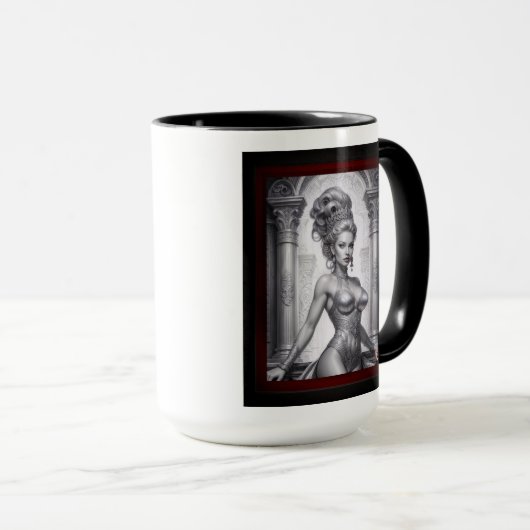 Mug Portrait de Drusella Arkaevis AI Art par Xzendor7 (Devant droit)