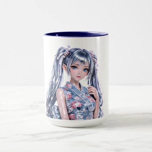 Mug Portrait de fille inspiré de l'anime (Centre)