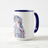 Mug Portrait de fille inspiré de l'anime (Devant droit)