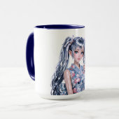 Mug Portrait de fille inspiré de l'anime (Devant gauche)