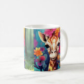 Mug Portrait de Giraffe Florale-9320 (Devant droit)