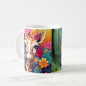 Mug Portrait de Giraffe Florale-9320 (Devant gauche)