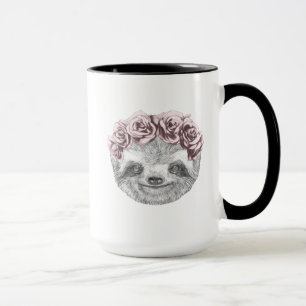 Mug Portrait de guirlande principale florale de la