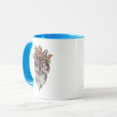 Mug Portrait de halo de loup de style de Boho (Devant gauche)