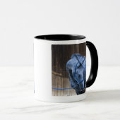 Mug portrait de jeune fille tenant le cheval blanc (Devant droit)