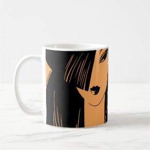 Mug Portrait de la fille aux cheveux rejetés