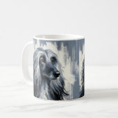 Mug Portrait de Lévrier Afghan Gris (Devant gauche)