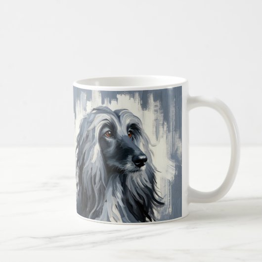 Mug Portrait de Lévrier Afghan Gris (Droite)