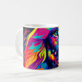 Mug Portrait de lion 3D abstrait Art numérique (Devant gauche)