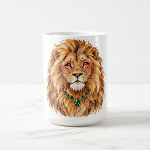 Mug Portrait de lion à l'aquarelle Art de la faune mig