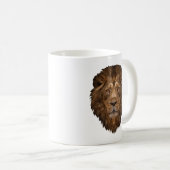 Mug Portrait de lion géométrique (Devant droit)